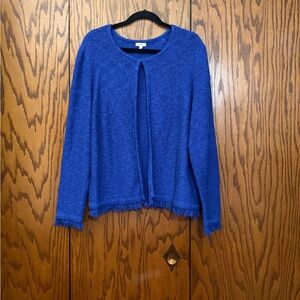 Talbots Women’s Cobalt Fringe Sweater Size 2X • Blue Knit Casual Top